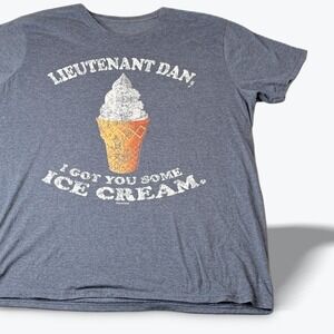 Mens‎ Forrest Gump Lieutenant Dan Ice Cream Graphic T Shirt Blue XL